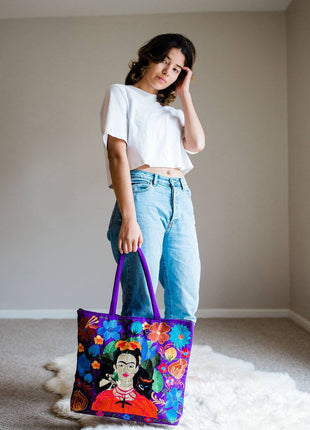 Frida Kahlo Embroidered Tote Bag