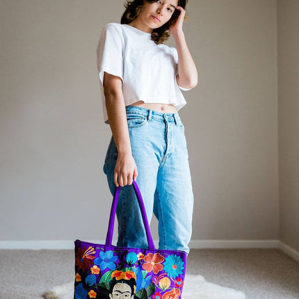 Frida Kahlo Embroidered Tote Bag