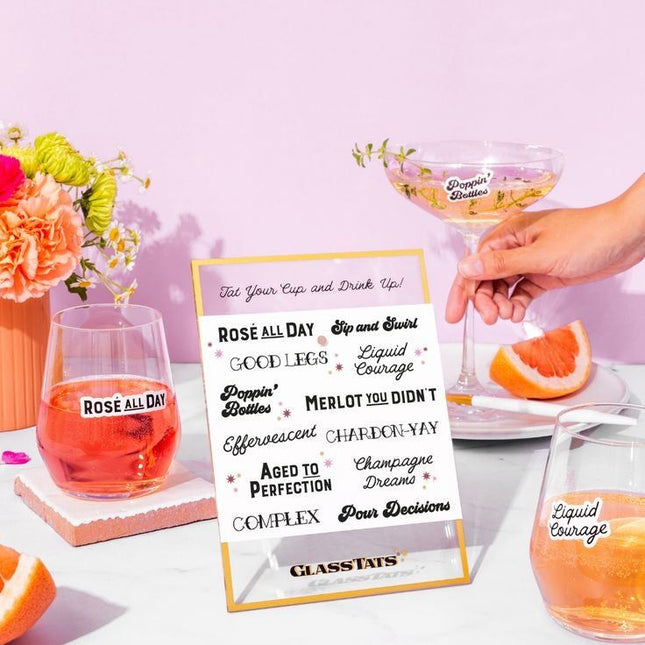 Glass Tats Wine Charms