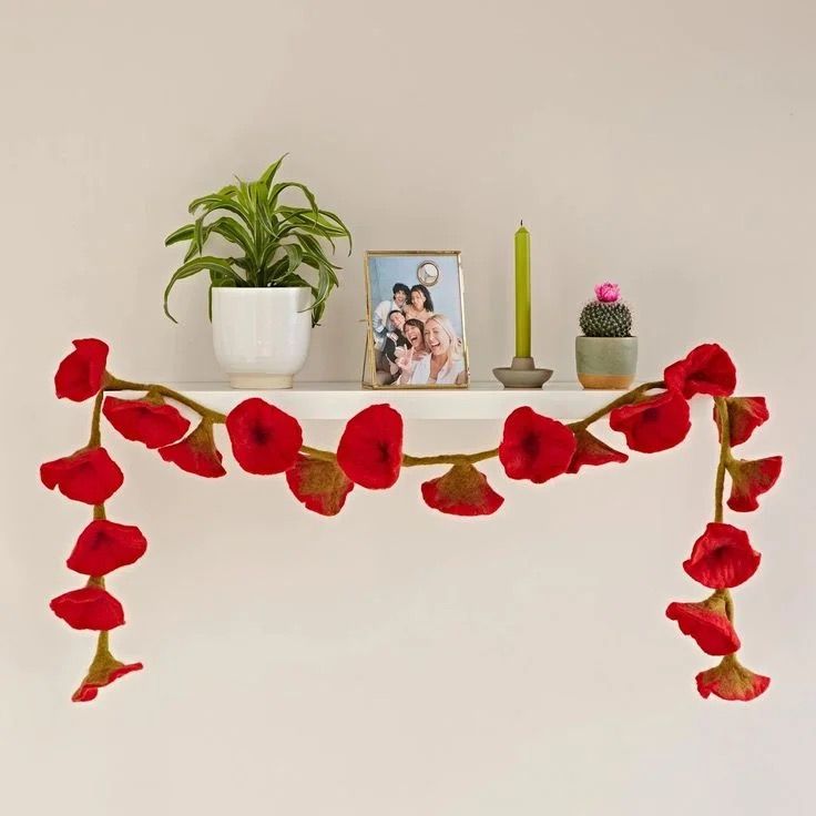 Handcrafted Felted Wool Flower Garlands