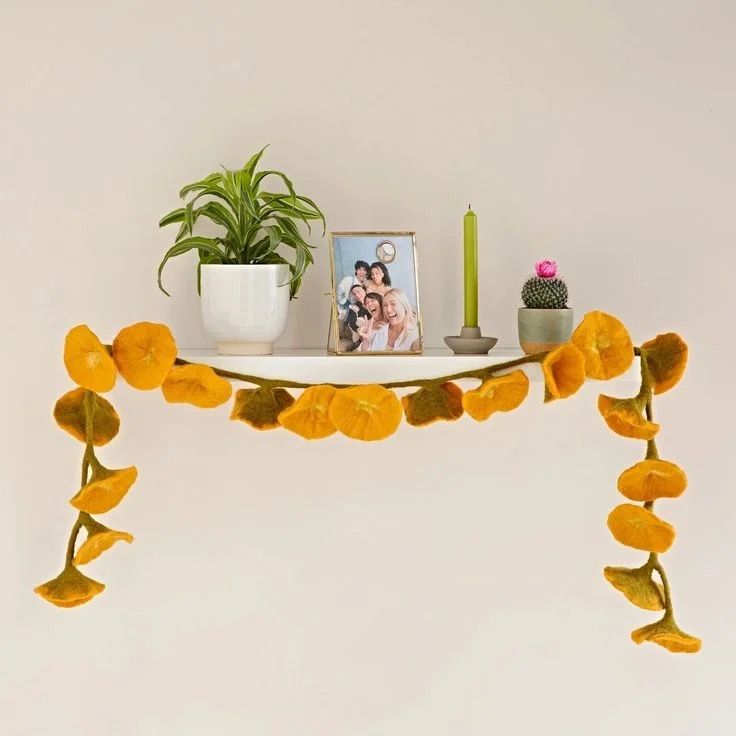 Handcrafted Felted Wool Flower Garlands