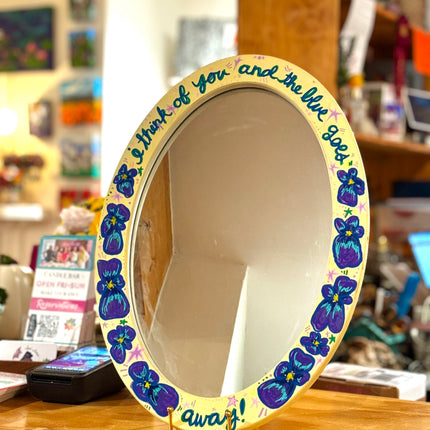 Star Doodle Oval Mirror