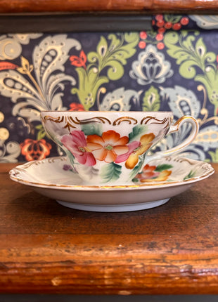 Vintage China ~ Sunset Flowers By Trimont China