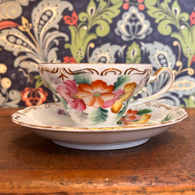 Vintage China ~ Sunset Flowers By Trimont China