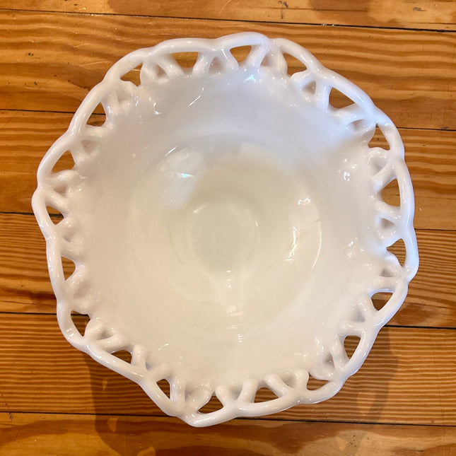 Vintage China ~ Webbed Milk Glass