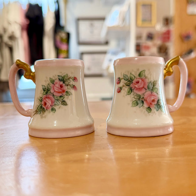 Vintage China ~ Pink Porcelain Salt & Pepper Shakers
