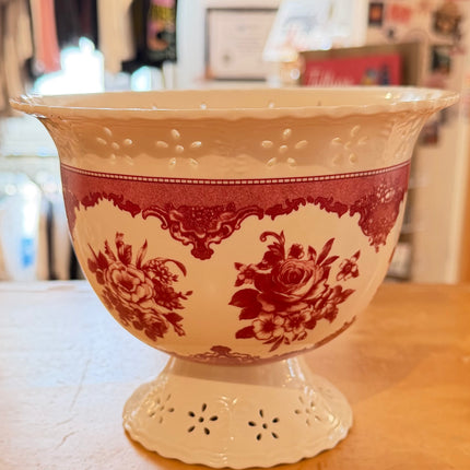 Vintage China ~ Red & Cream Vase By FTD