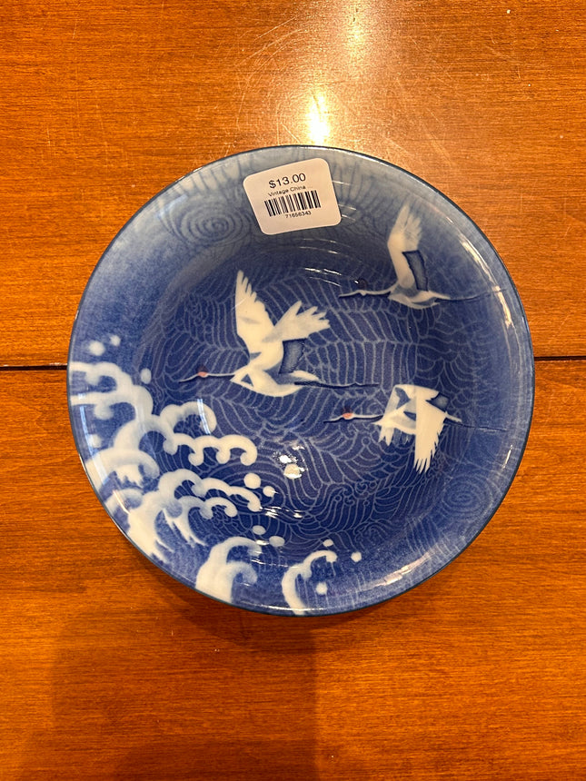 Vintage China ~ Crane Rice Bowls (Maker Unknown)