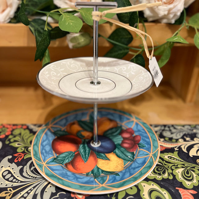 Vintage China ~ Forbidden Fruit 2 Tier Stand