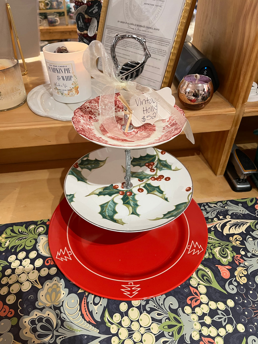 Vintage Holly 3 Tier Stand