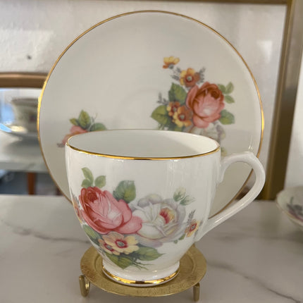 Vintage China ~ Royal Castle Pink and White Roses
