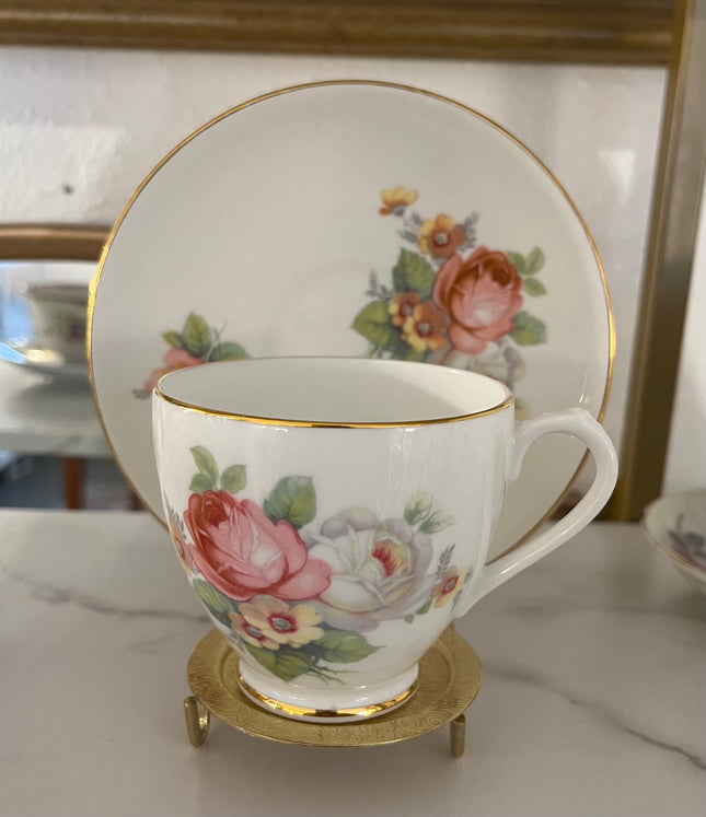 Vintage China ~ Royal Castle Pink and White Roses