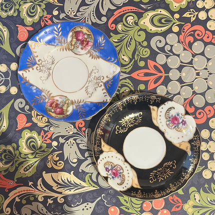Vintage China ~ Two Tone Saucers
