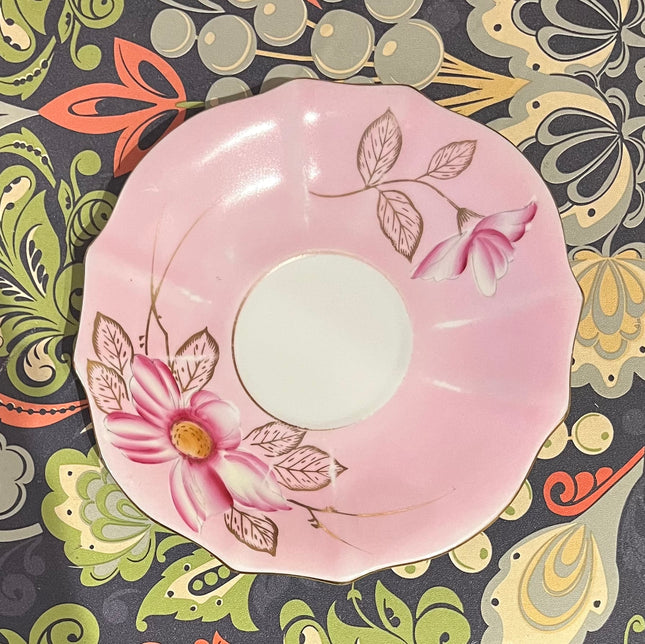 Vintage China ~ Pink Flowers Saucer