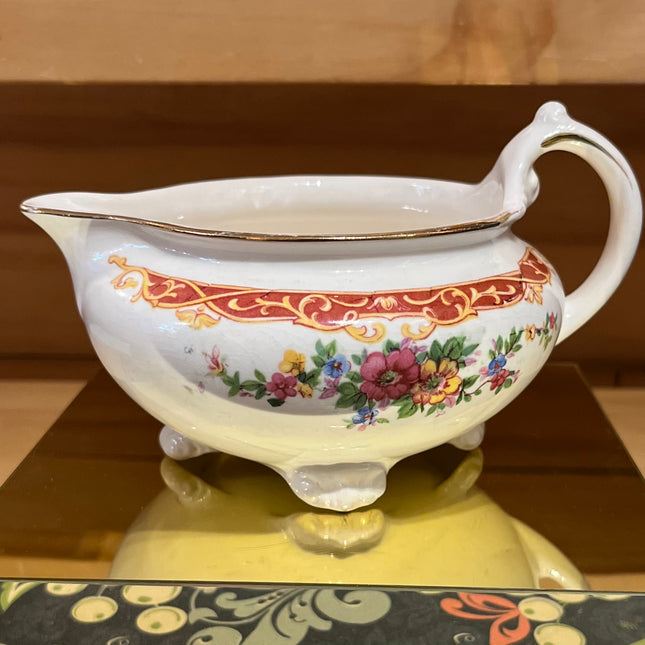 Vintage China ~ Footed Floral Creamer