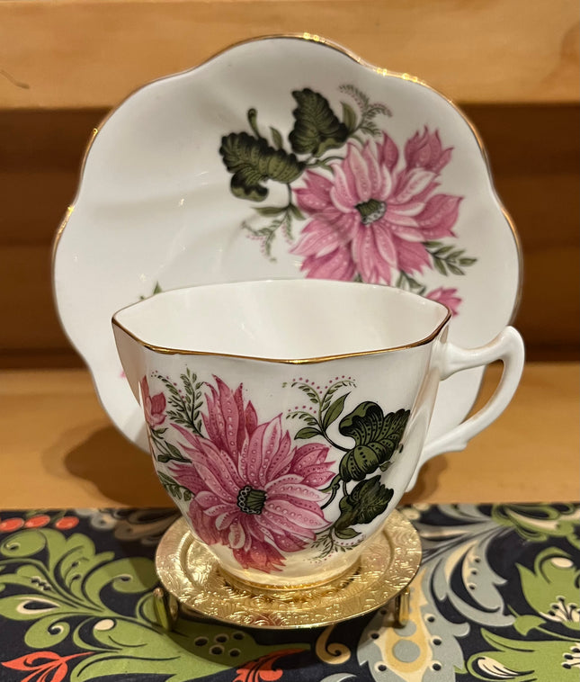 Vintage China ~ Pink Chrysanthemum Teacup Set