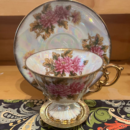 Vintage China ~ Opalescent November Flower of The Month Teacup Set