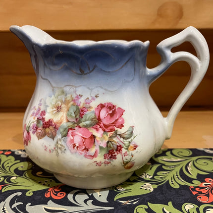 Vintage China ~ Blue Ombre Floral Pitcher