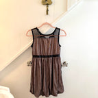 Black Mesh Overlay Mini Dress