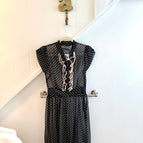 Black Polka Dot Sheer Midi Dress