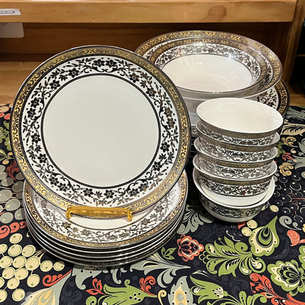 Vintage China ~ Yellow and Silver Trim China by Victoria