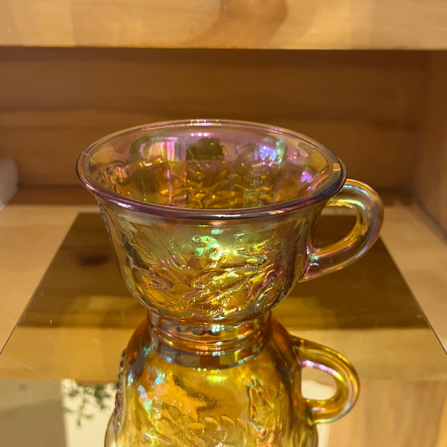 Vintage China~ Amber Carnival Glass Teacups