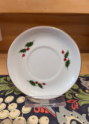 Vintage China — Flat Cup Saucers by Holly by Japan