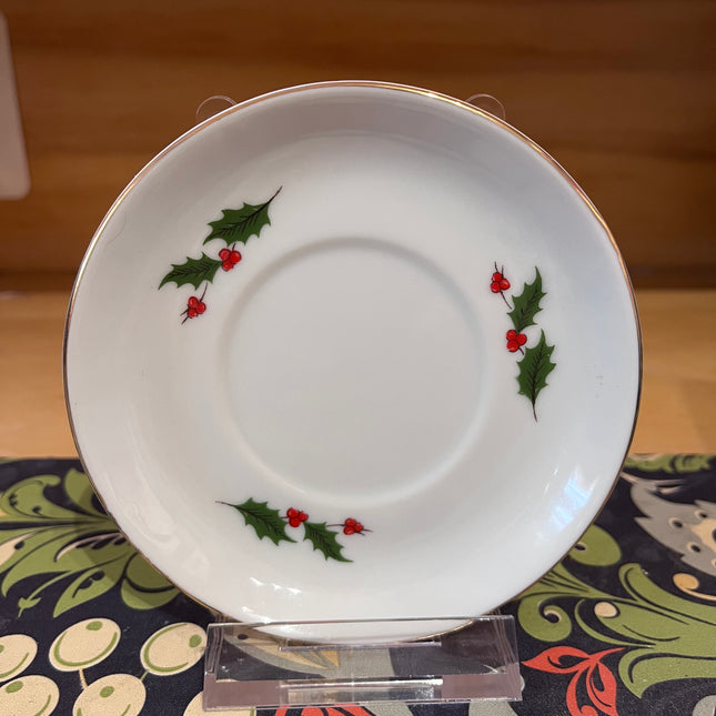 Vintage China — Flat Cup Saucers by Holly by Japan