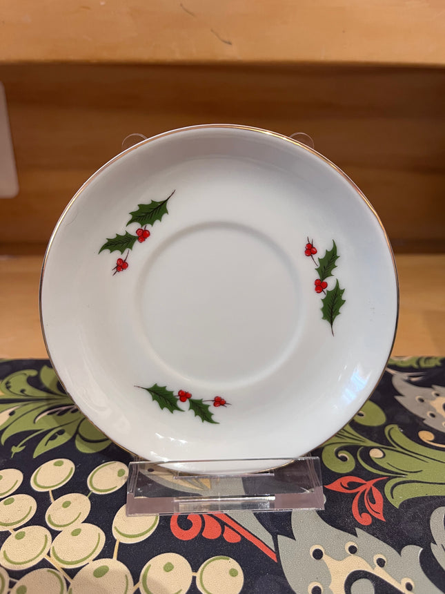 Vintage China — Flat Cup Saucers by Holly by Japan