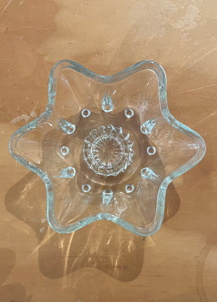 Vintage Glass Star Candlestick Holders