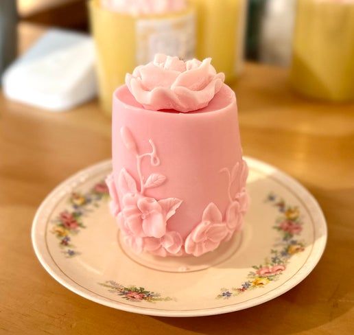 Vintage China Saucer Candle