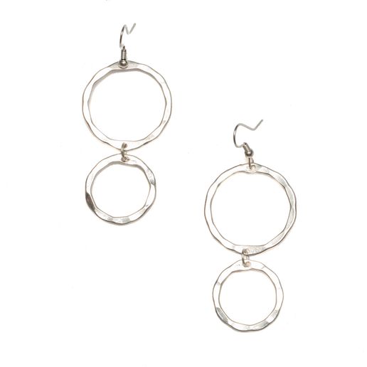 Bali Double Hoop Metal Earrings