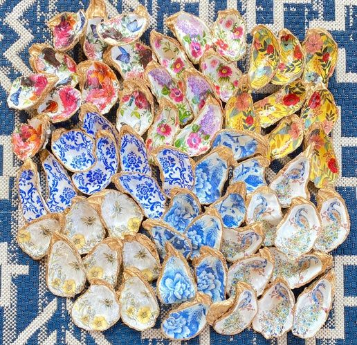 Decoupage Oyster Jewelry Dishes