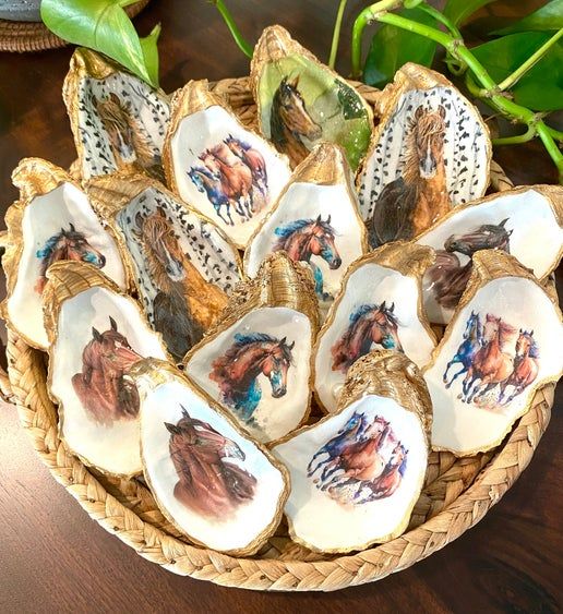 Decoupage Oyster Jewelry Dishes