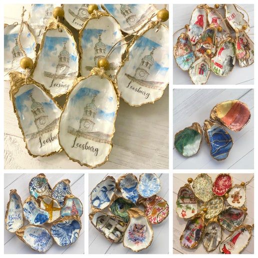 Decoupage Oyster Jewelry Dishes