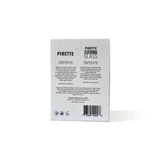 Mini Fragrance Oil Duo; PIRETTE and Evening Glass Scents