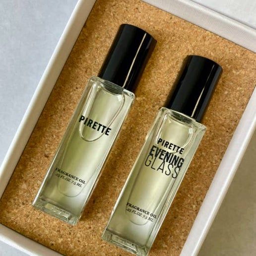 Mini Fragrance Oil Duo; PIRETTE and Evening Glass Scents