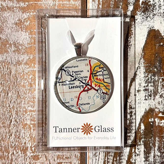 Leesburg Glass Map Ornament