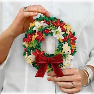 Mini Paper Wreath Pop-Up Card - Winter Joy