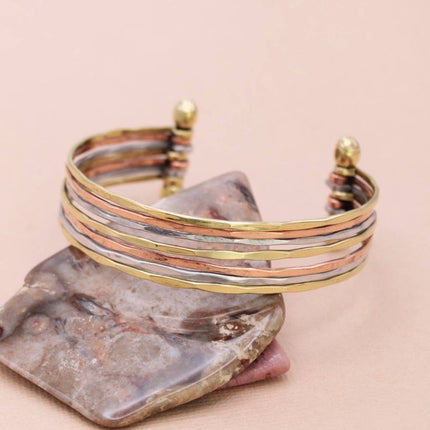 Mixed Metal Hammered Cuff