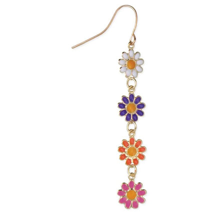 Multicolor Daisy Linear Earrings