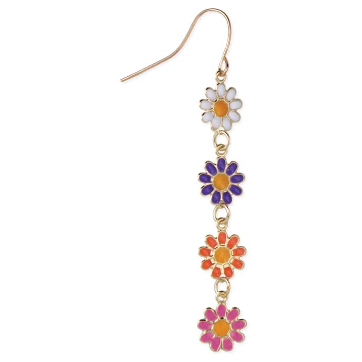 Multicolor Daisy Linear Earrings
