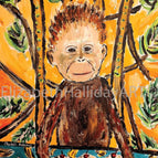 Baby Monkey with Banana Split