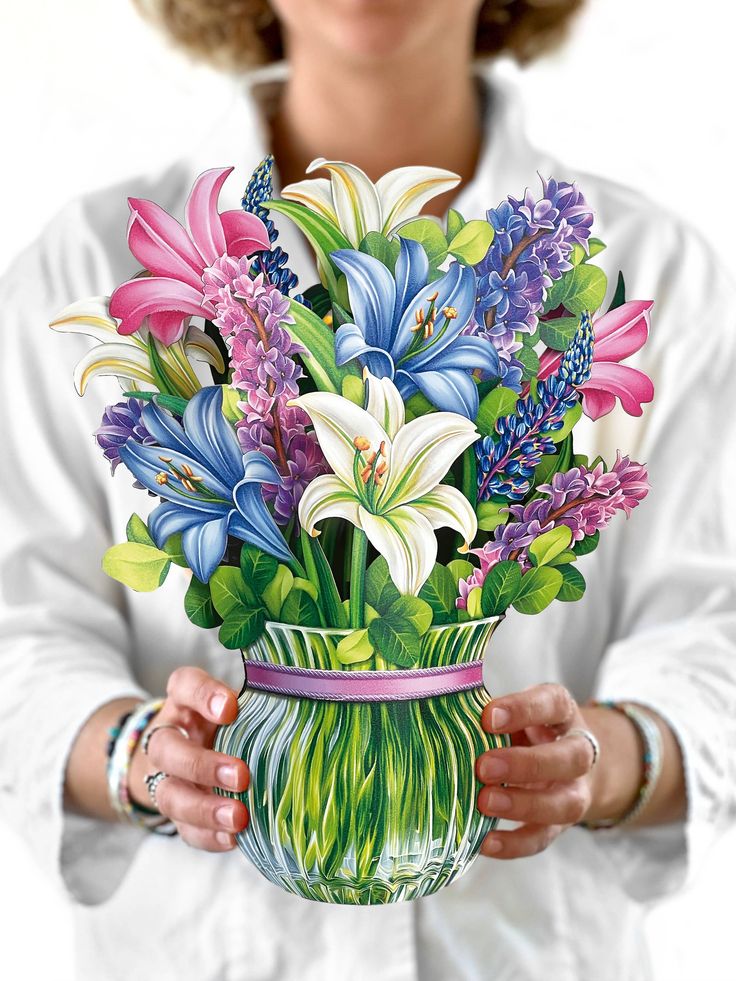 Paper Flower Bouquet ~ Lilies & Lupines
