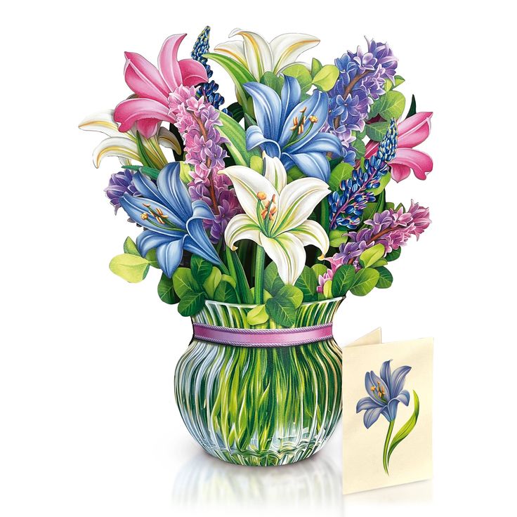 Paper Flower Bouquet ~ Lilies & Lupines