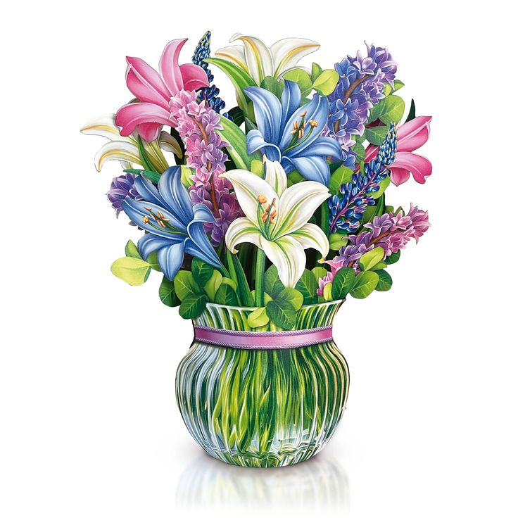 Paper Flower Bouquet ~ Lilies & Lupines