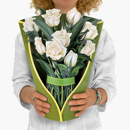 Paper Flower Bouquet ~ White Roses