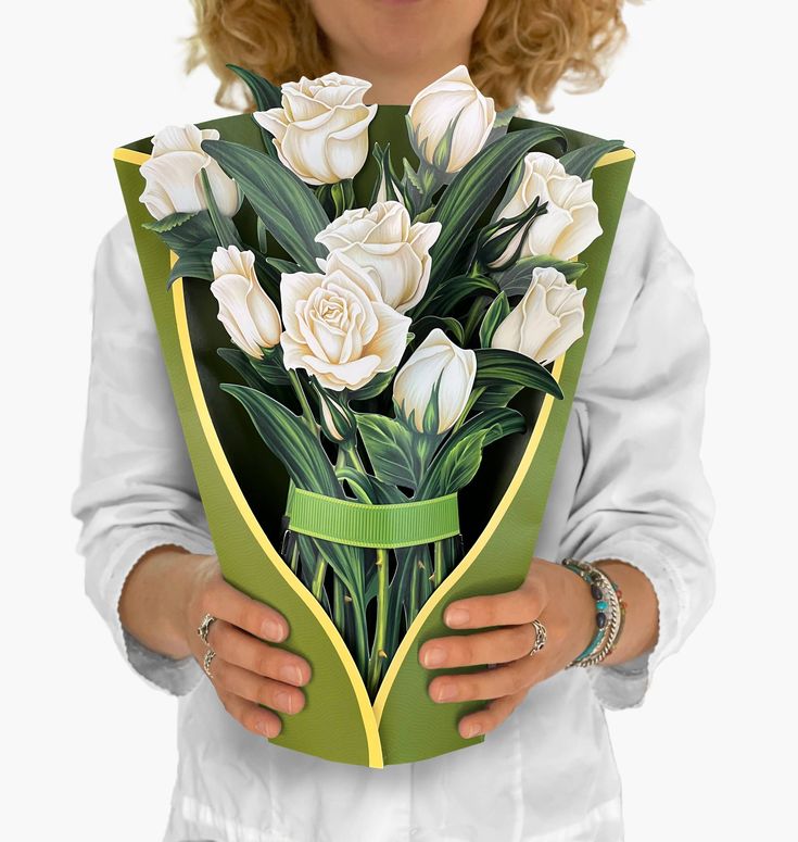 Paper Flower Bouquet ~ White Roses
