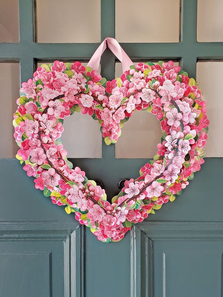 Paper Wreath ~ Cherry Blossom Heart