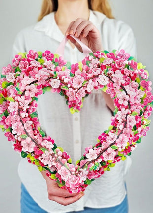 Paper Wreath ~ Cherry Blossom Heart